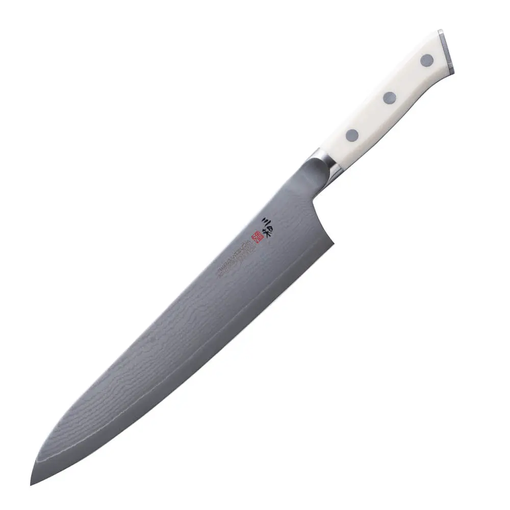 Zanmai Classic Damaskus Gyuto kniv 24 cm hvit