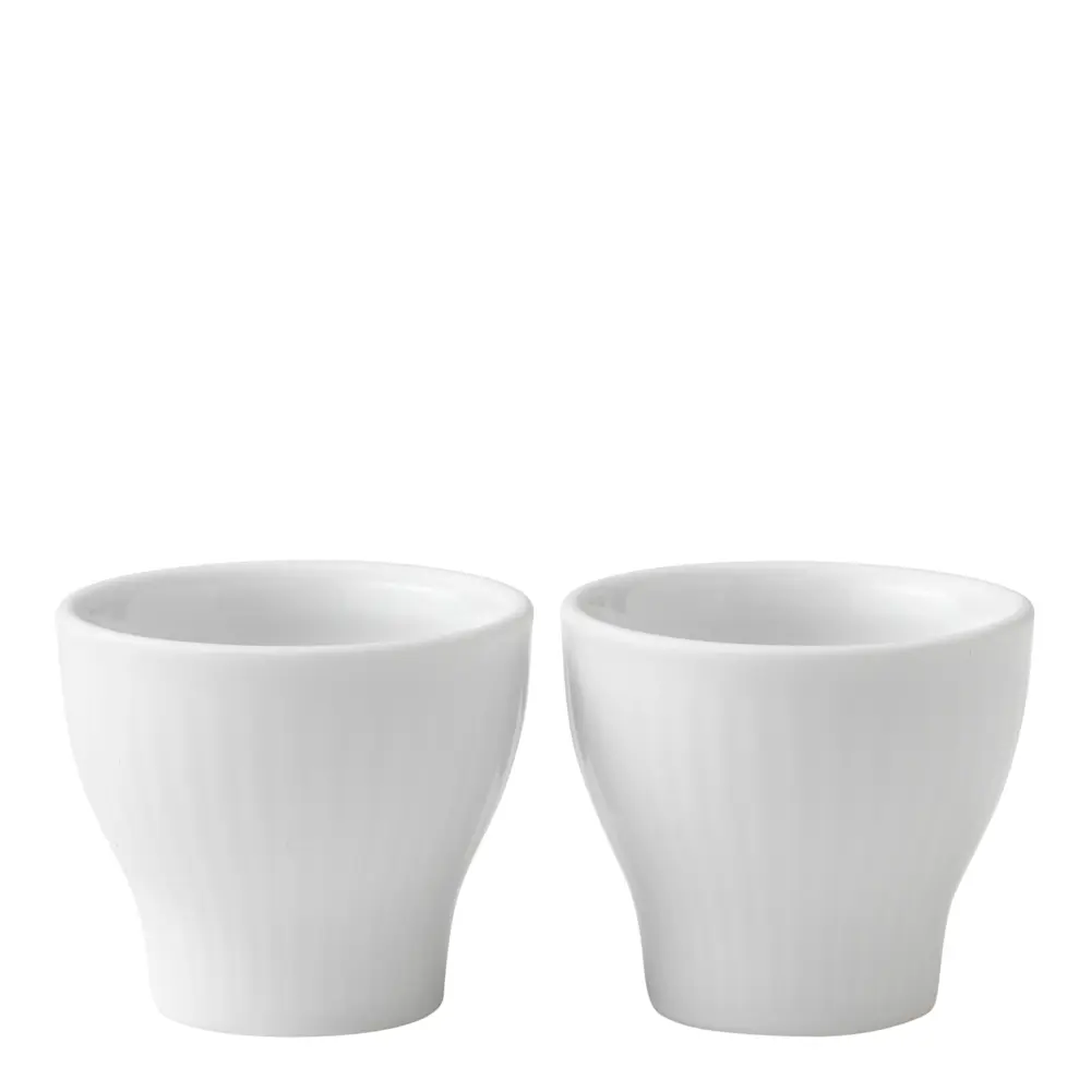 Royal Copenhagen Hvit Riflet eggeglass 2 stk
