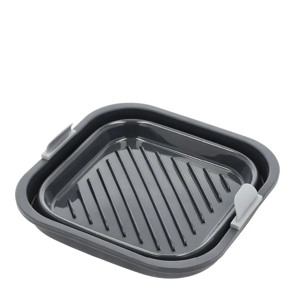 Holm Silikonform til airfryer firkantet 19x19x6 cm grå