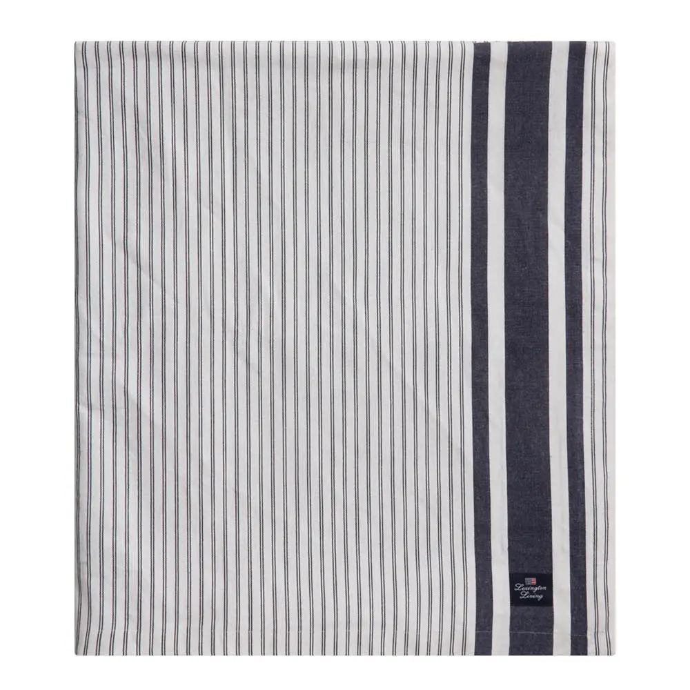 Lexington Icons stripete oxfordduk 150x250 cm hvit/dress blå