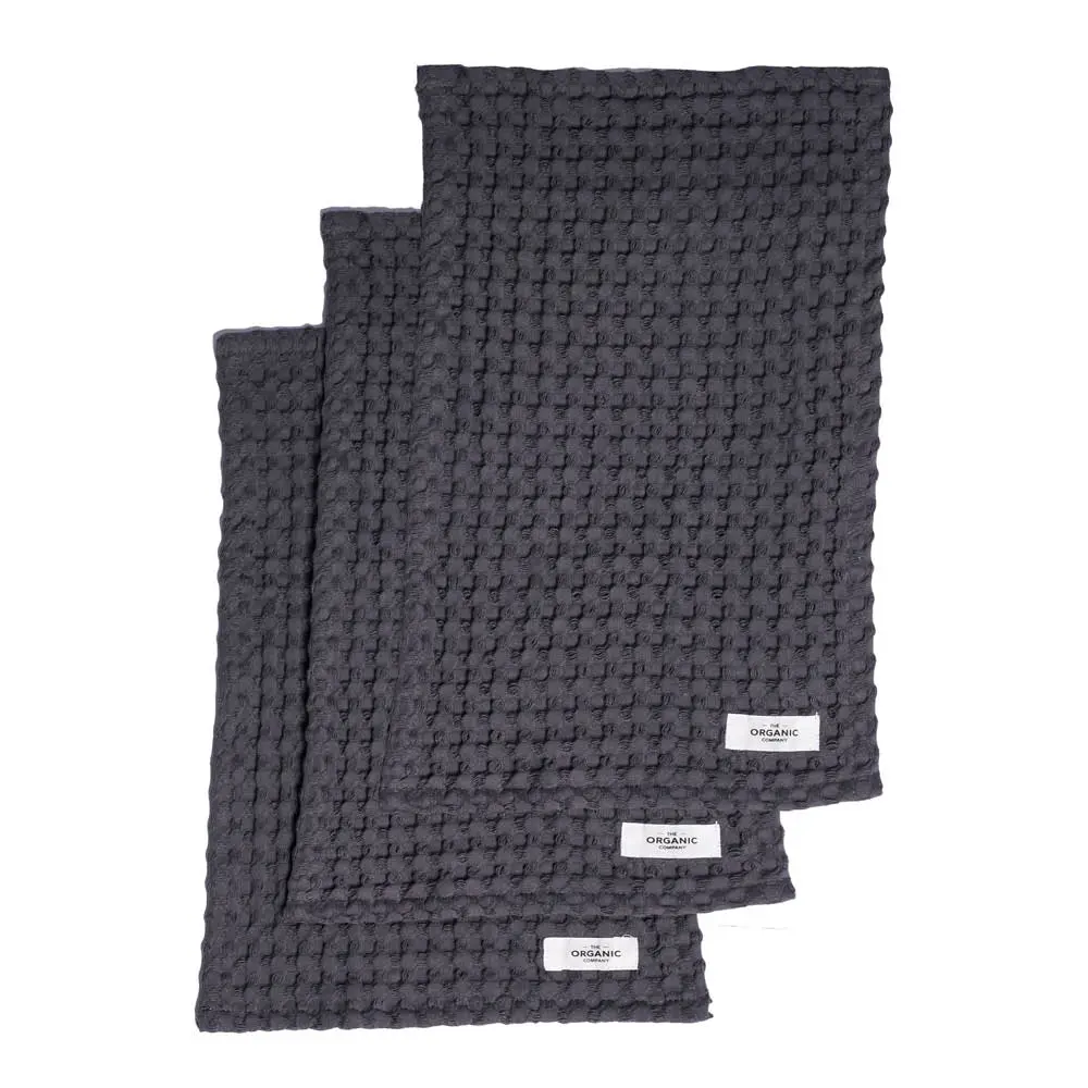 The Organic Company Big Waffle vaskeklut 25x40 cm 3 stk dark grey