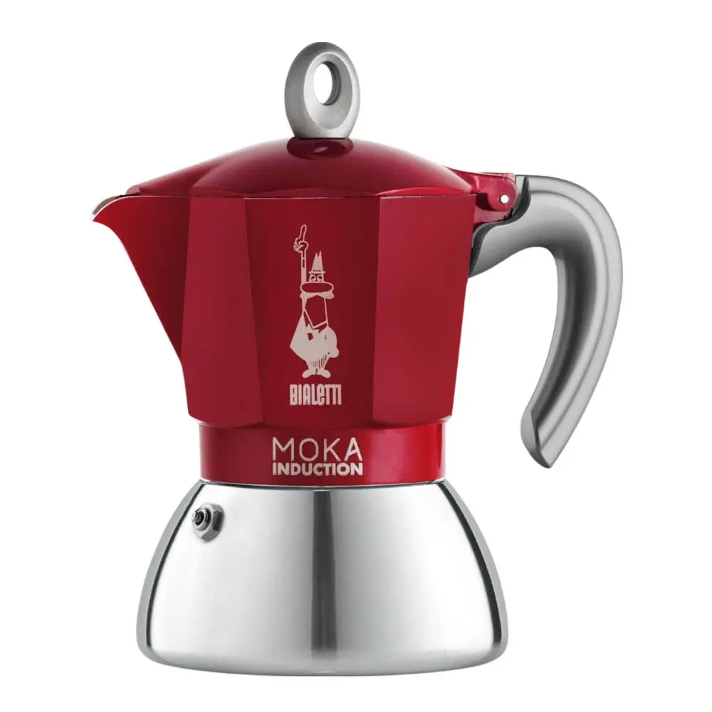 Bialetti Moka induksjon espressokanne 4 kopper rød