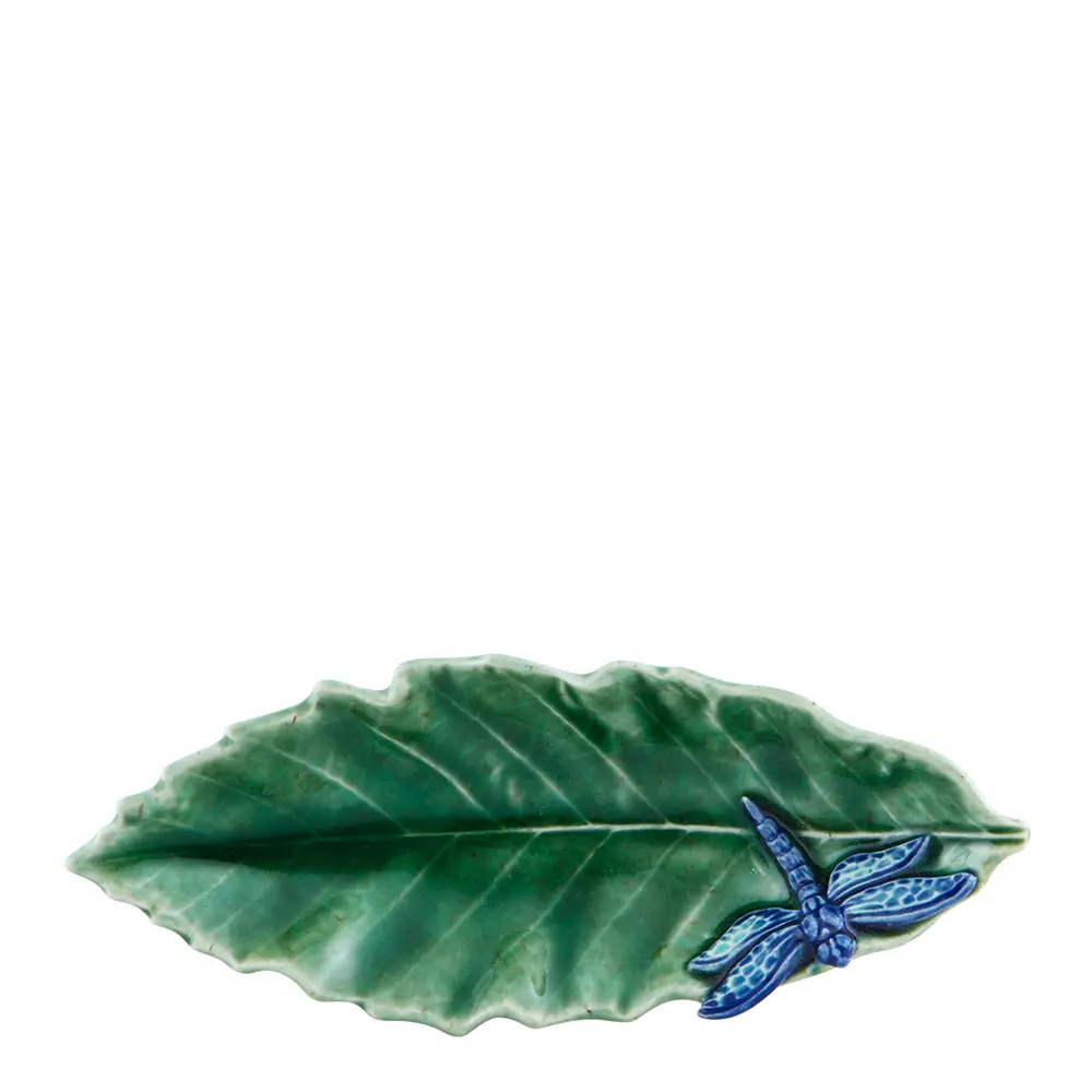 Bordallo Pinheiro Countryside Leaves skål 16x6,5 cm øyenstikker grønn