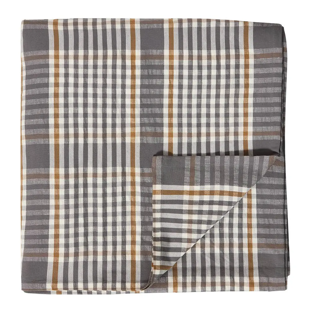 Lexington Rutete duk 150x350 cm grå/hvit/fudge
