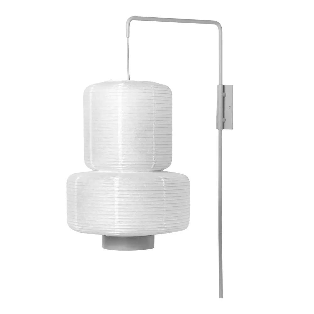 Broste Copenhagen William vegglampe rispapir/tre 36x43 cm