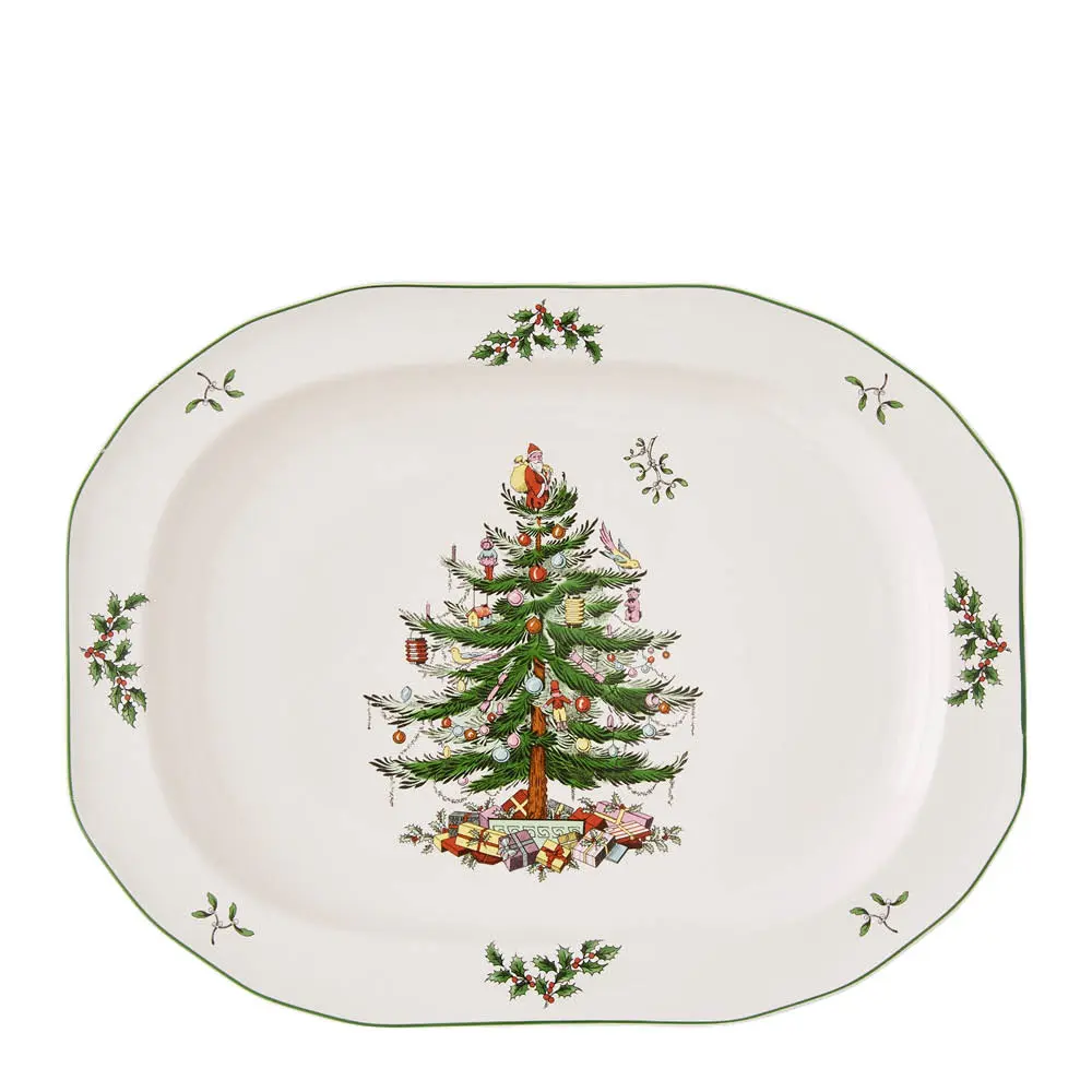 Spode Christmas Tree serveringsfat ovalt 35 cm
