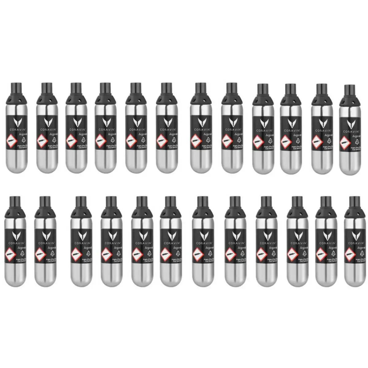 Coravin Pure gasspatroner 24 stk 6,5g/21 ml sølv