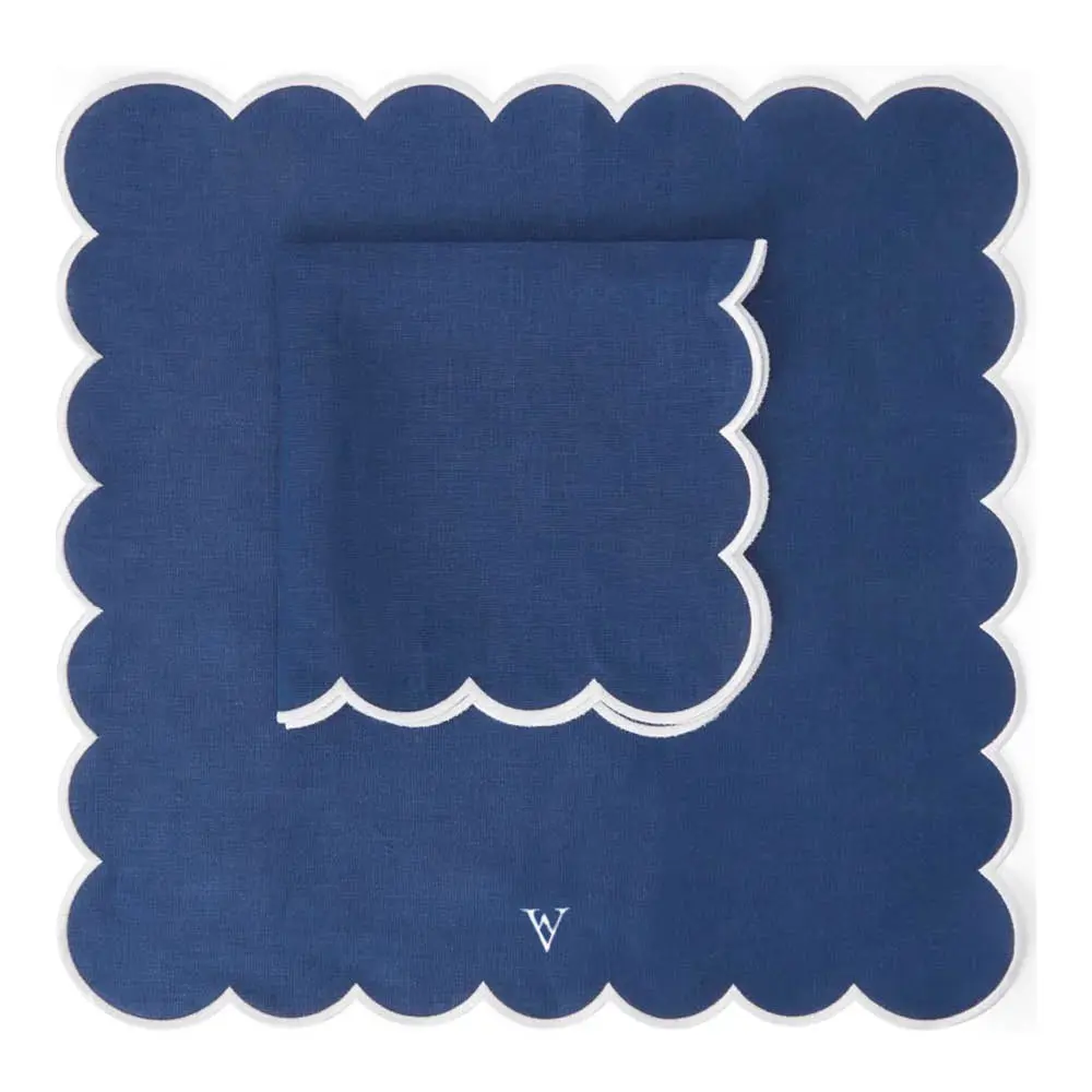 Von Norten Grace Scallop tøyserviett lin 45 cm 2 stk Riviera