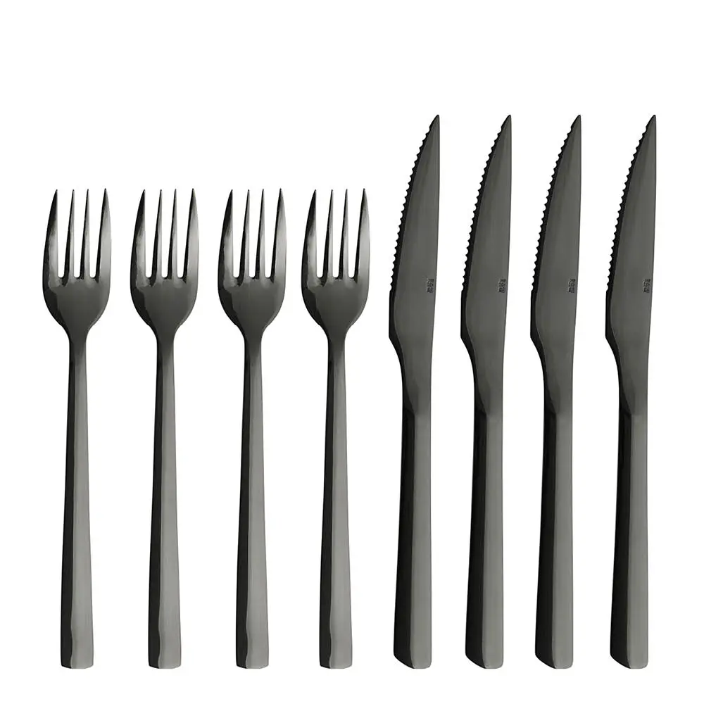 Aida RAW bestikksett steak 8 deler svart