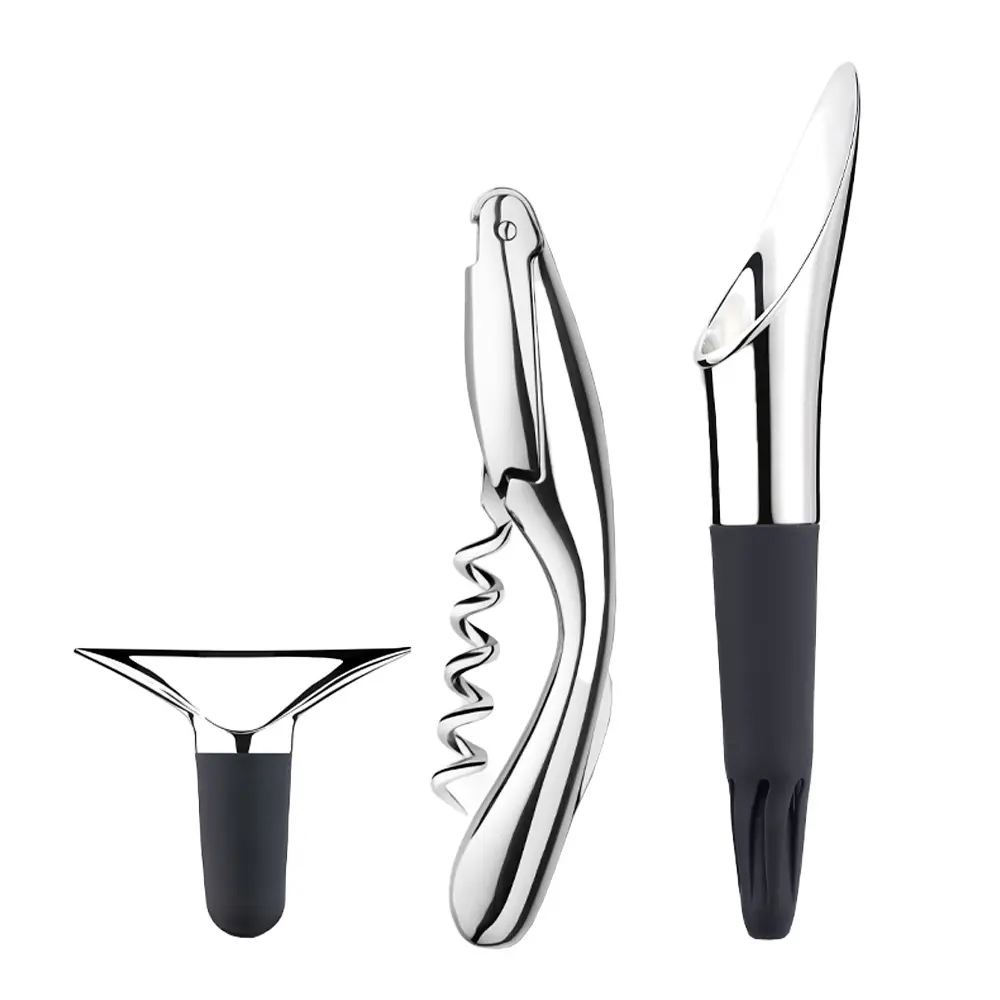 Georg Jensen Wine & bar vinsett 3 deler børstet rustfritt stål