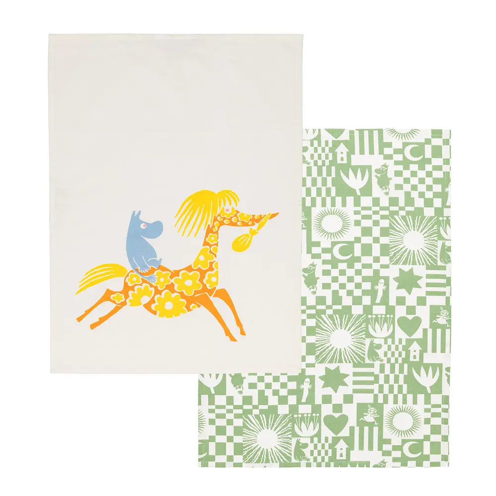 Moomin Arabia Mummi Fest kjøkkenhåndkle 50x70 cm grønn