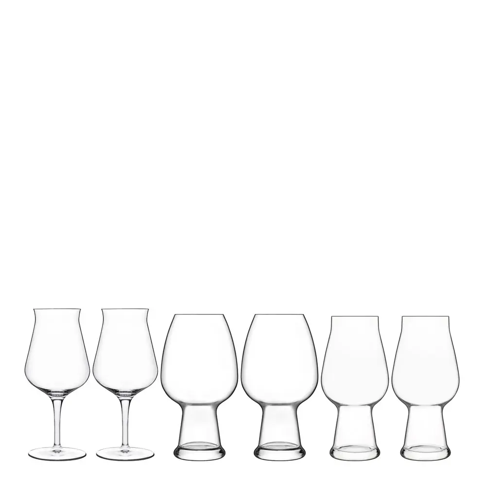 Luigi Bormioli Birrateque ølglass-sett ale, hvete, allround 3x2 stk klar
