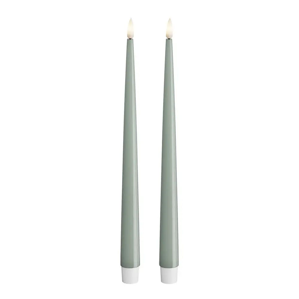 DeluxeHomeart LED lakklys 2,2 x 28 cm 2 stk salvie grønn