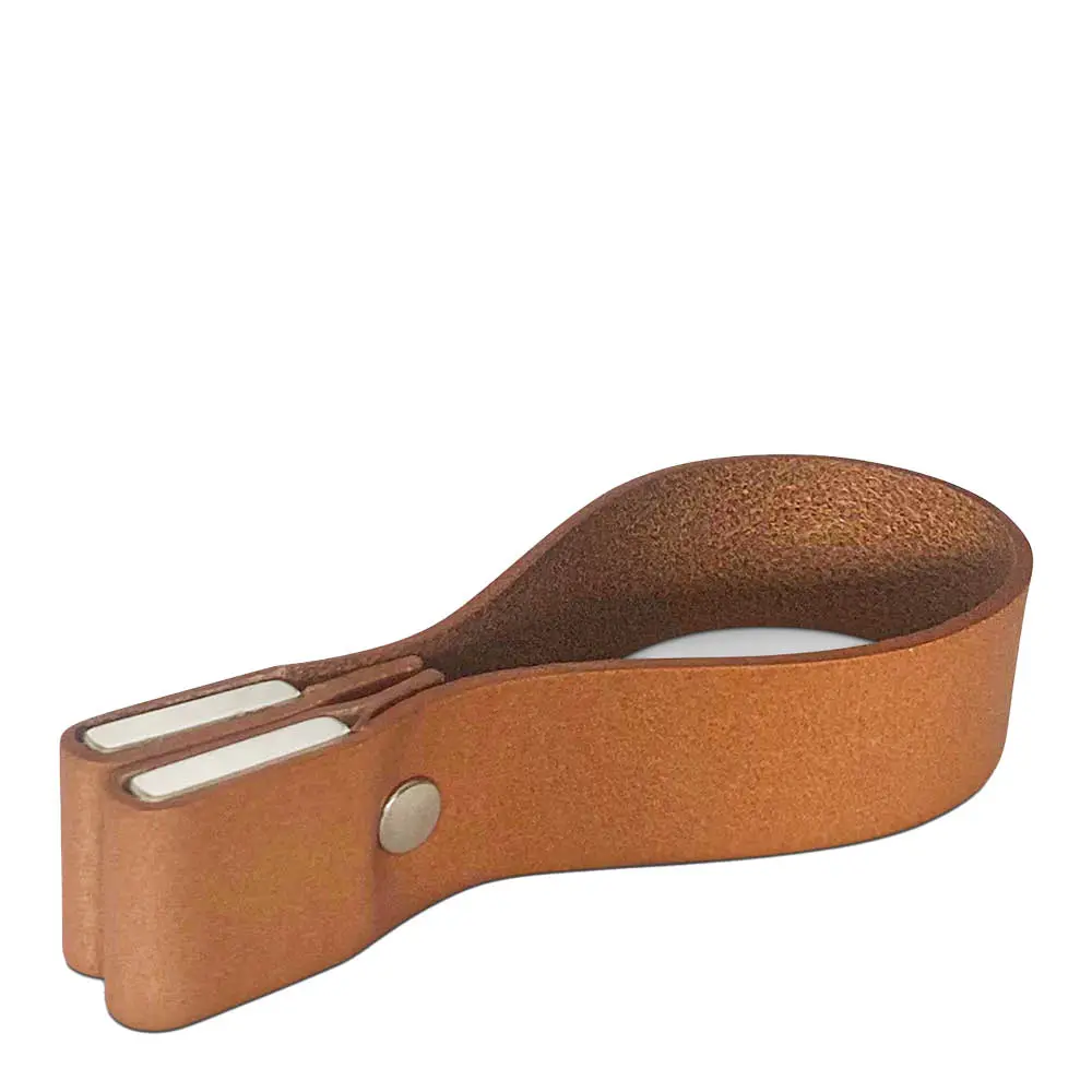 Nordan Home Magnetisk håndkleholder i skinn large 11x2 cm lys brun