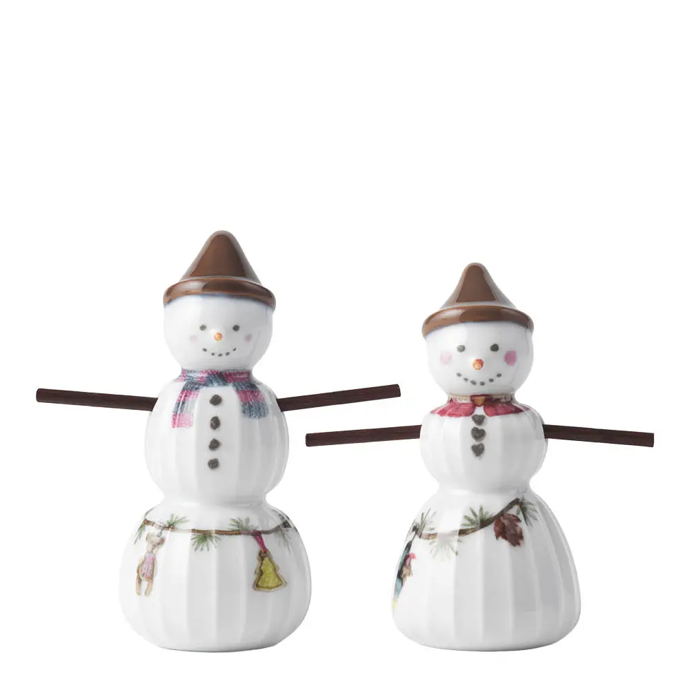 Kähler Hammershøi Christmas figur 2 stk snøgutt og snøjente hvit