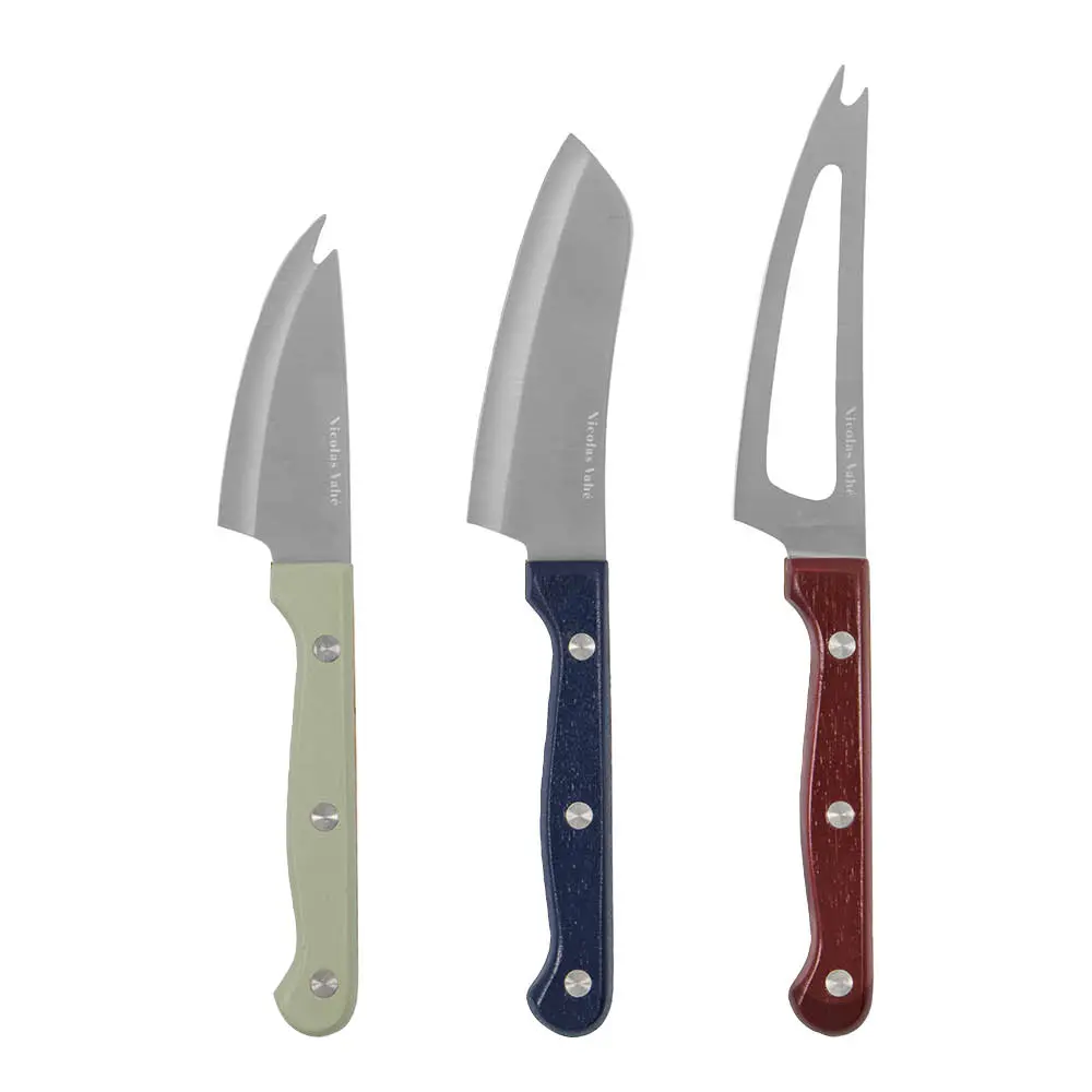 Nicolas Vahé Cheese Knives ostekniver 3 stk hvit/blå/rød