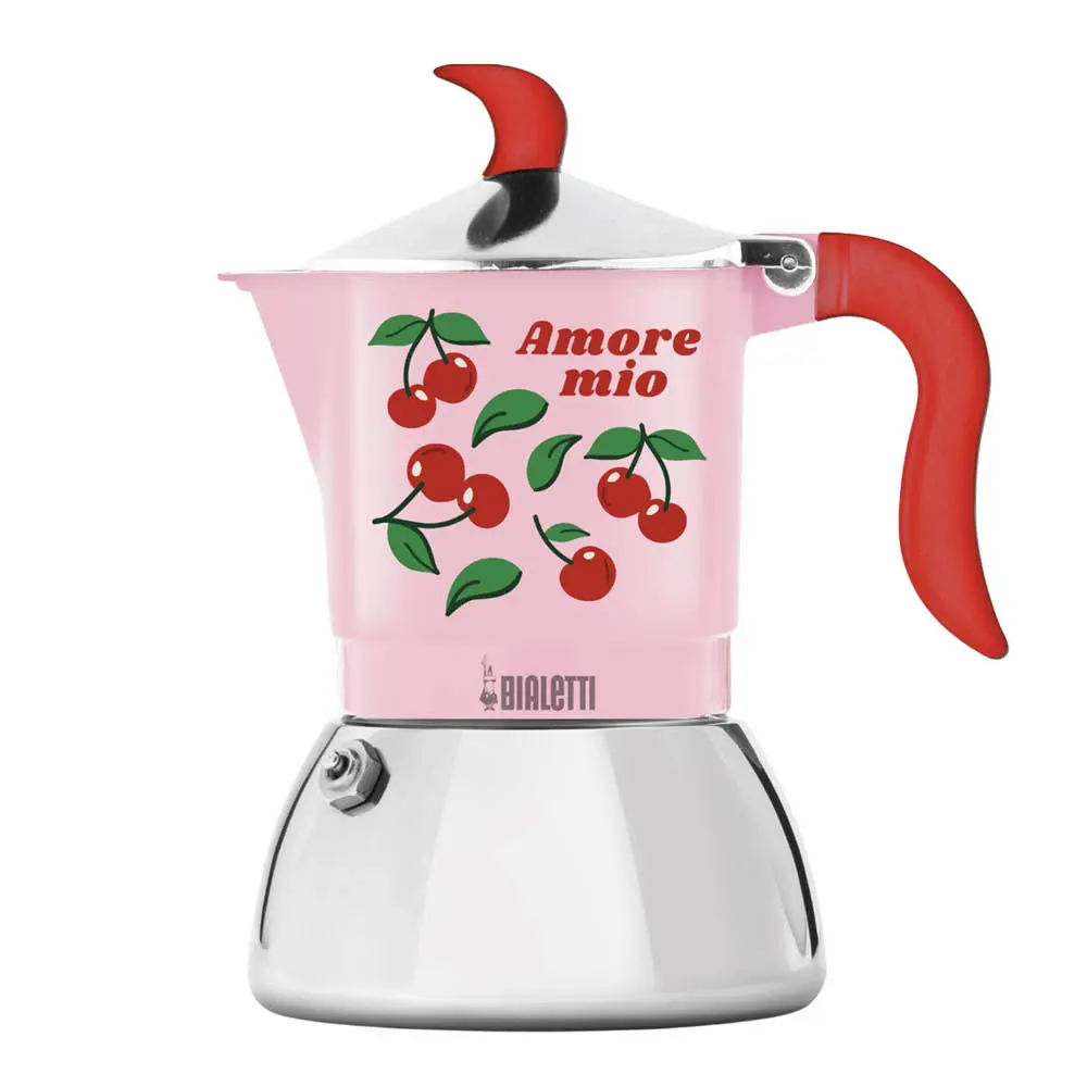Bialetti Mercato Della Frutta espressokanne 2 kopper induksjon rosa