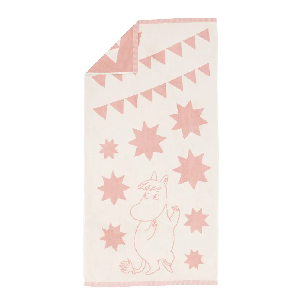 Moomin Arabia Mummi badehåndkle 70x140 cm stjerner rosa