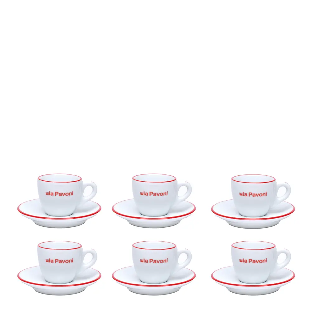 La Pavoni Espressokopper 7,5 cl 6 stk hvit