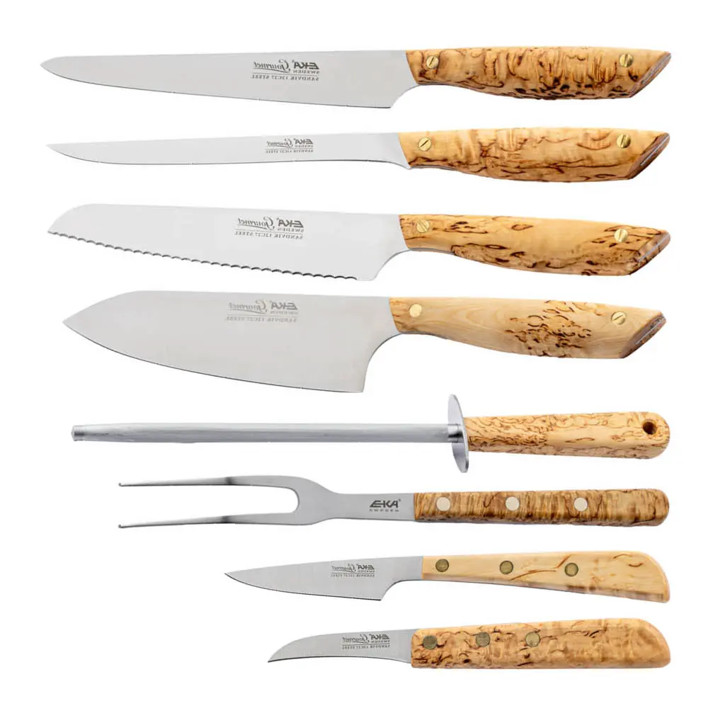 EKA Gourmet knivsett 8 deler tre