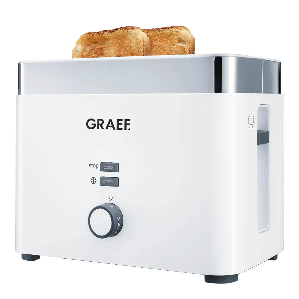Graef Brødrister TO61 2 skiver hvit m/sølvkant