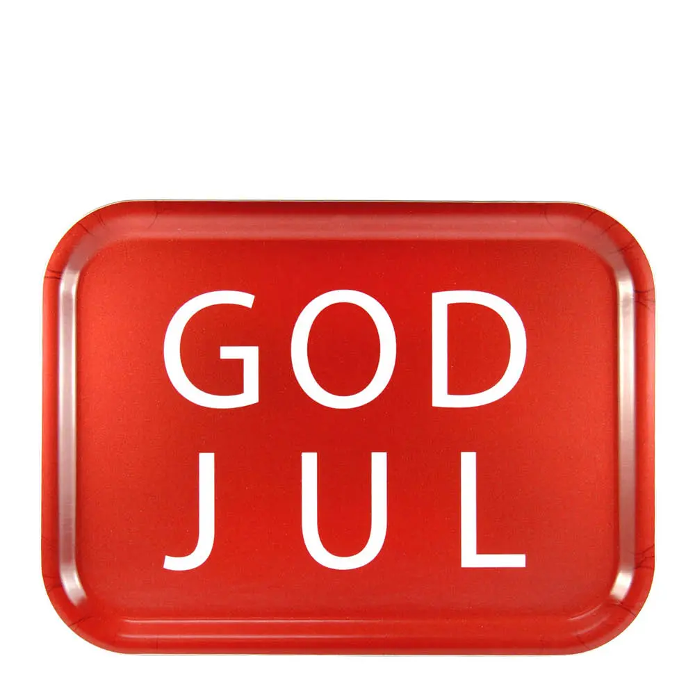 Mellow Design Serveringsbrett God Jul 27x20 cm rød/hvit