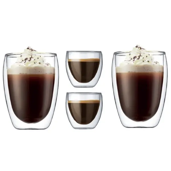 Bodum Pavina kaffeglass sett 4 stk 8 cl + 35 cl