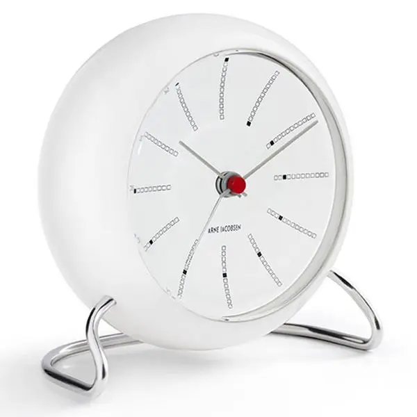 Arne Jacobsen Bankers vekkeklokke hvit