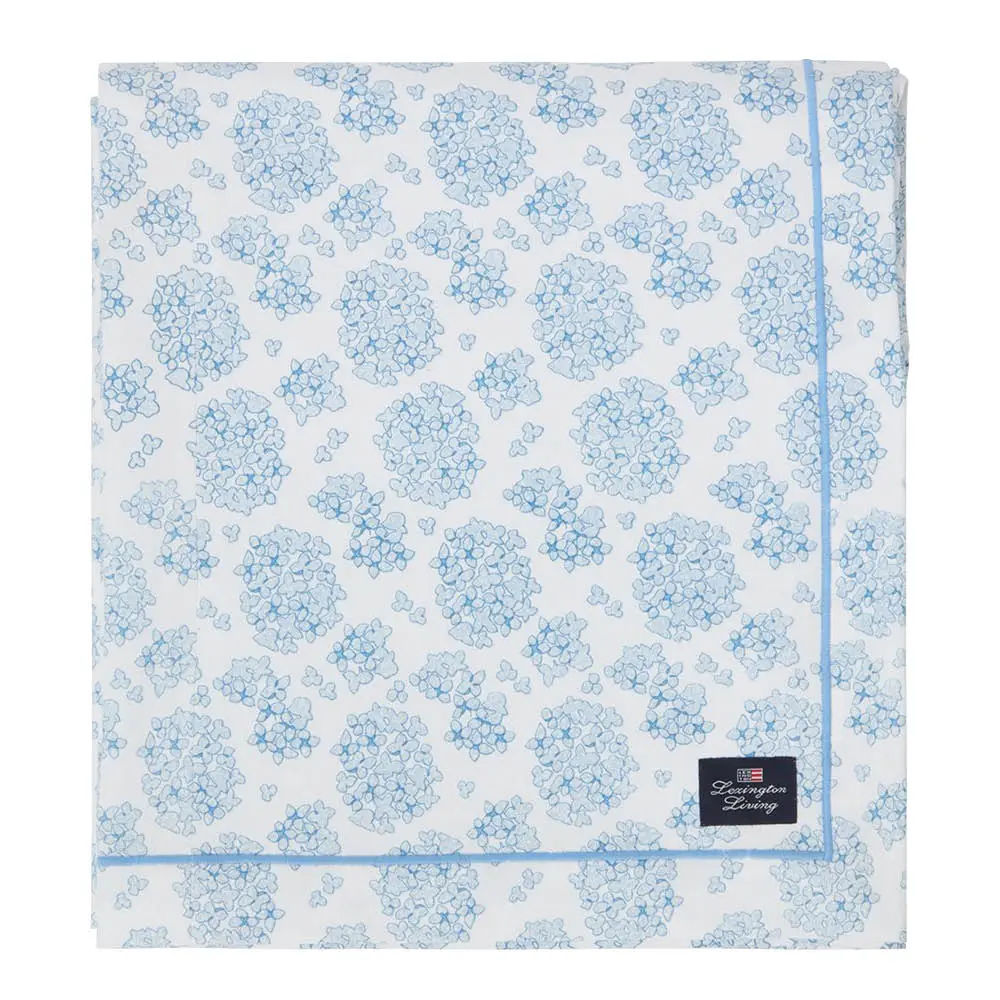 Lexington Bomullsduk 150x350 cm hvit/blå blomstermønster