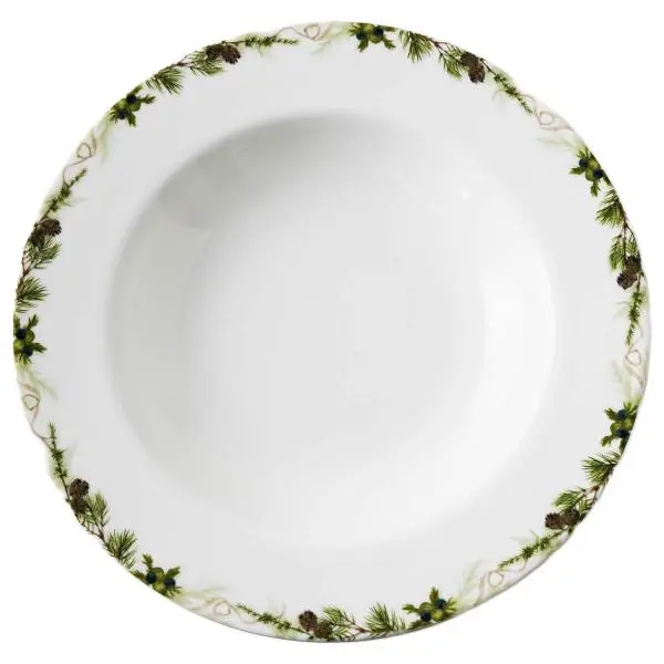 Nostalgi dyp tallerken 23 cm hvit/grønn