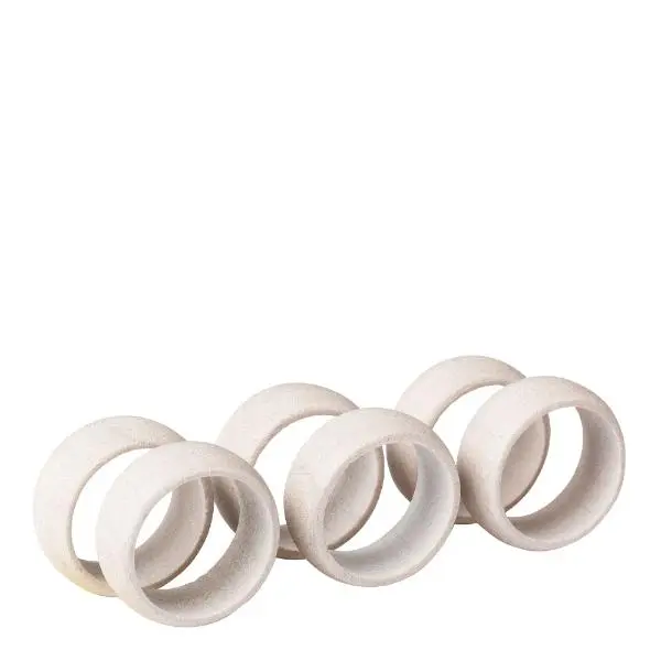 Kit serviettring gaveeske 6 stk 5 cm sand