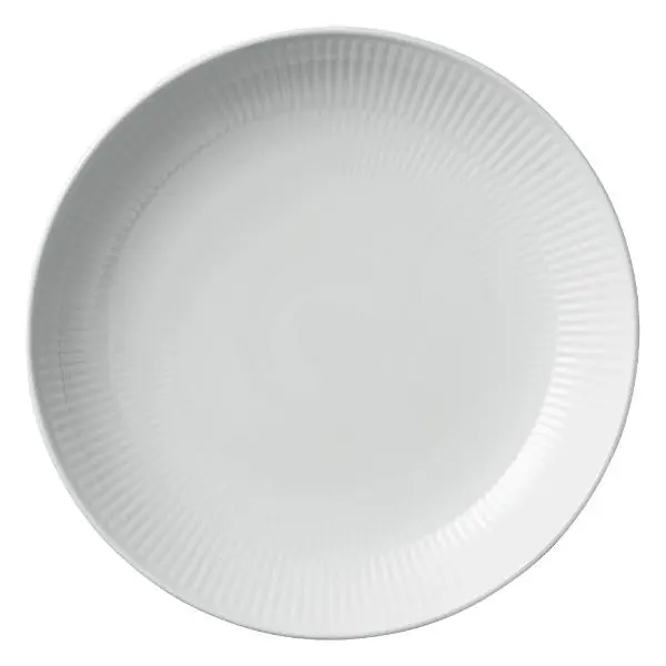 Hvit Riflet dyp tallerken 25 cm