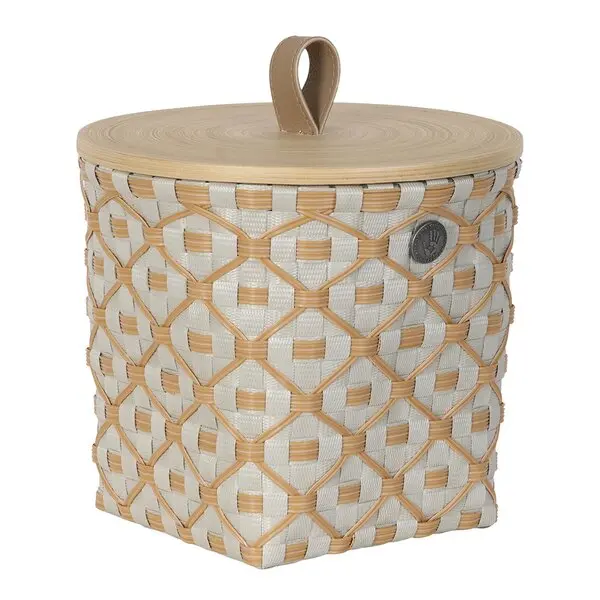 Ivy & Rose liten kurv m/lokk 20x19 cm pale grey
