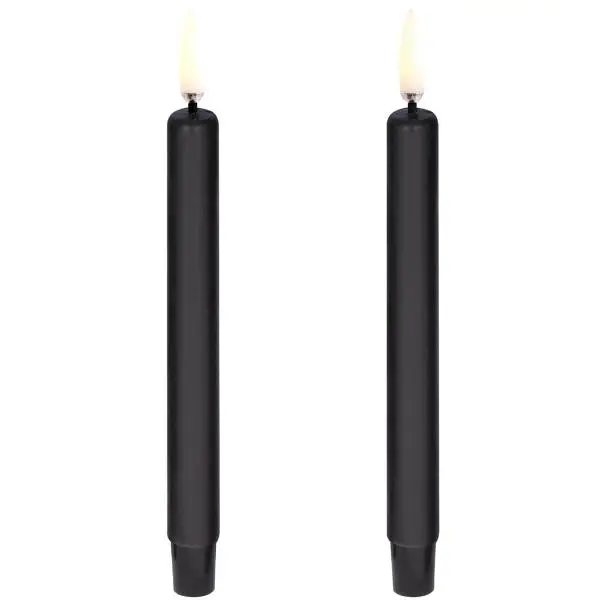 LED kertelys 1,3x13,8 cm 2 stk svart
