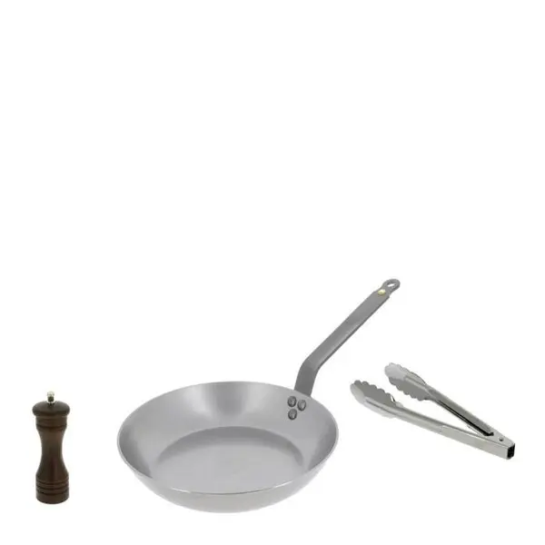 Mineral B stekepanne 26 cm m/tang og pepperkvern stål
