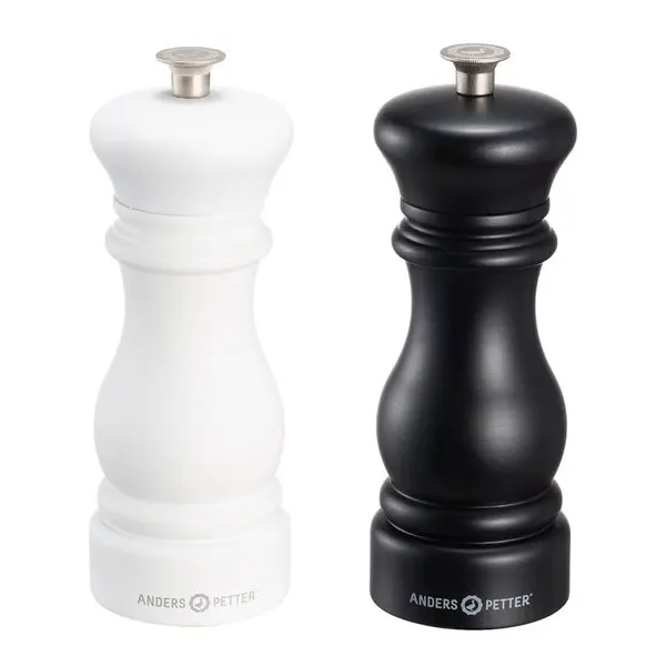 Classic salt- og pepperkvern 16,5 cm 2 stk bøk/svart/hvit