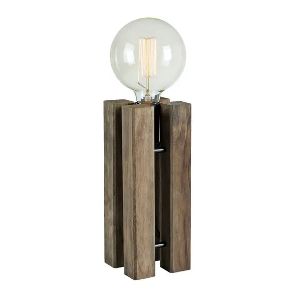 Lodge bordlampe 28 cm brunbeiset