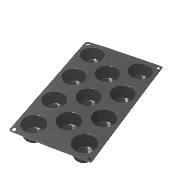 Silikonform for mini-muffins 11 hull svart