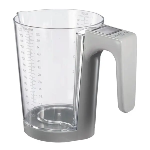 bAYk kjøkkenvekt/målebeger 5kg/1,5L klar/grå
