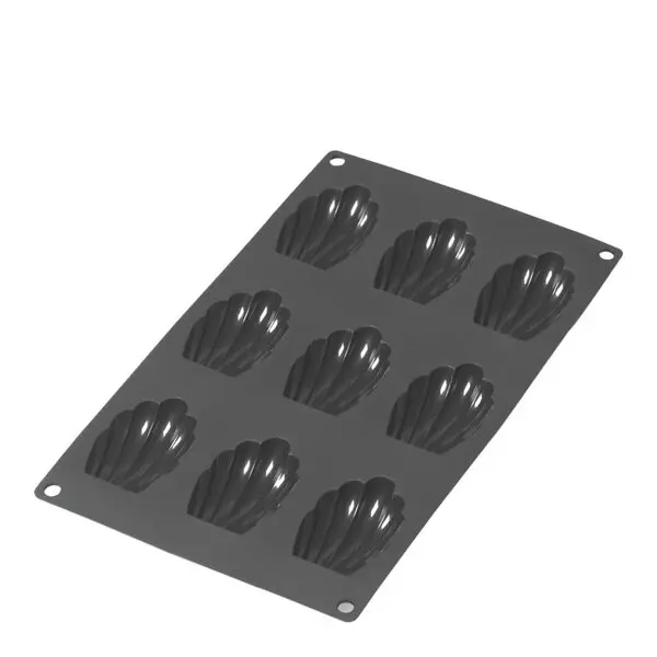 Silikonform for Madeleinekake 9 hull svart