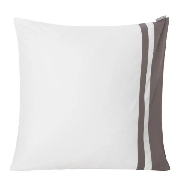 Hotel contrast putevar bomullssateng 65x65 cm hvit/charcoal
