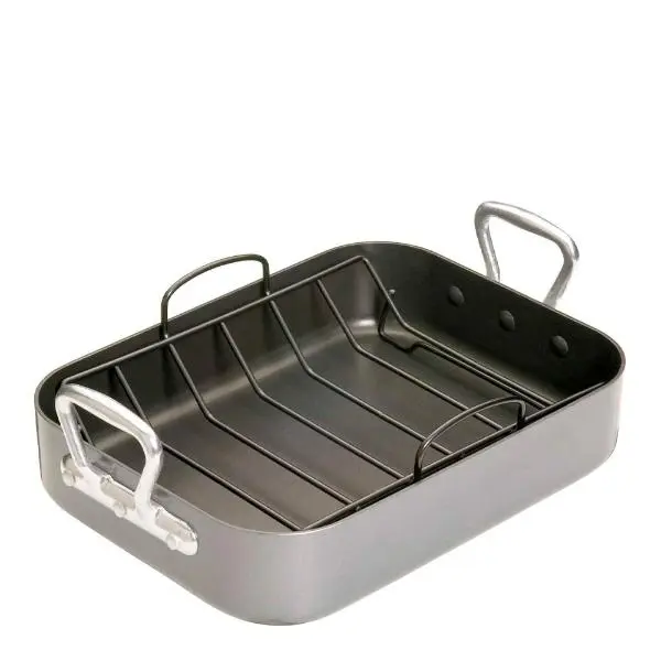 Ildfast form med rist 36x27 cm stål