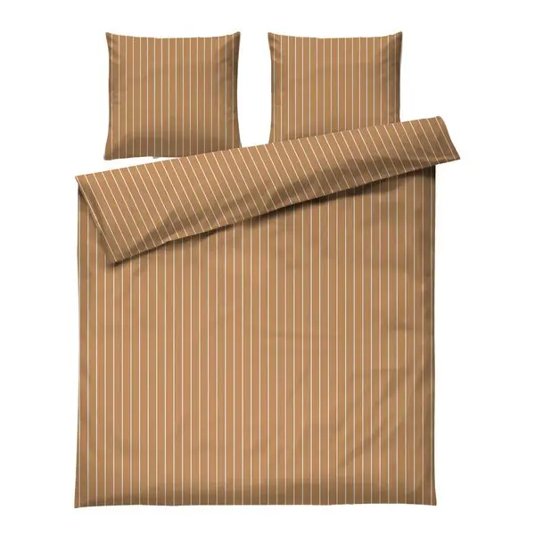 Soft sengesett 220x220 cm karamell/offwhite