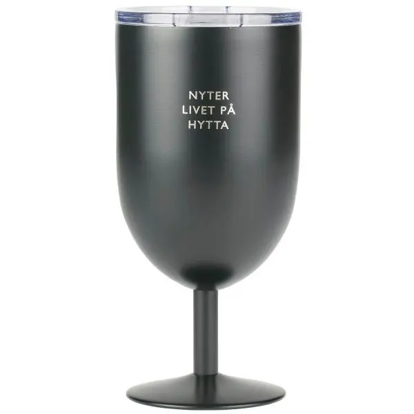 Termo ølglass nyter livet på hytta 40 cl svart