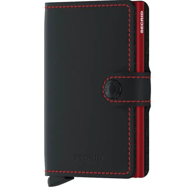 Miniwallet lommebok m/kortholder svart/rød