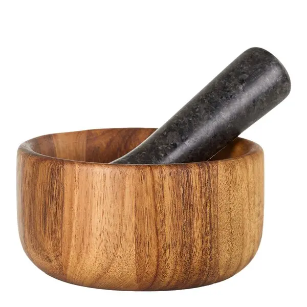 Taru morter 13 cm med pistill akasietre/granit