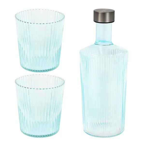 Ribbed Elegance gaveeske Lucky 3 deler turkis