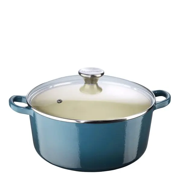 Rund gryte m/glaslokk 4,2L deep teal