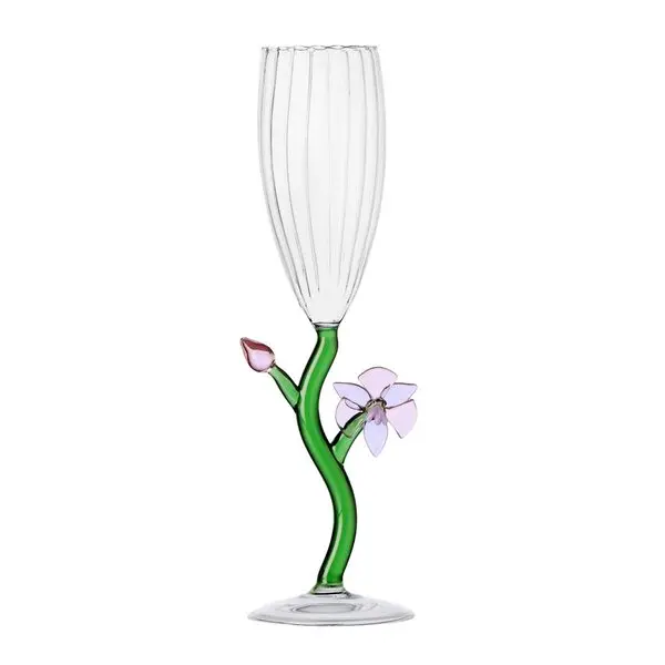 Botanica optisk champagneglass 16 cl orkidé