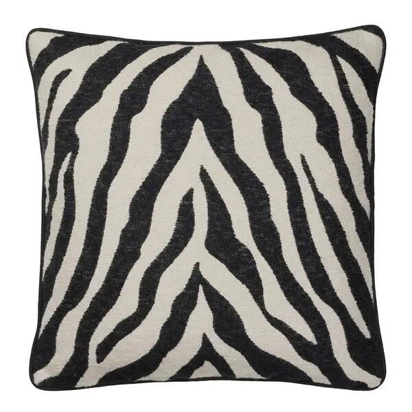 Zebra putetrekk 50x50 cm svart/lys beige